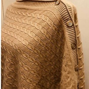 Vince cashmere cable knit poncho sweater shawl